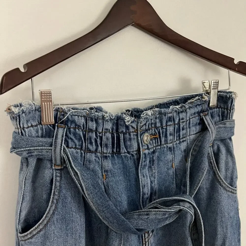 Hudson High Rise Paper Bag Straight Jeans Women‎ Size 27